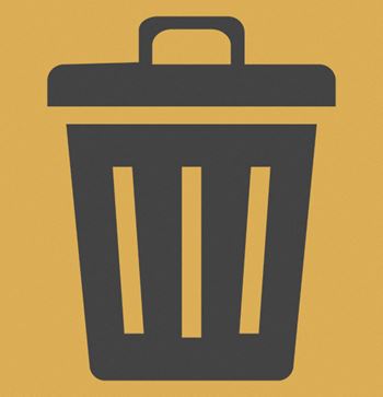 a graphic of a trash can